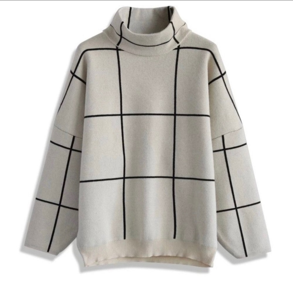 Grid Turtleneck Sweater - Picture 2 of 5